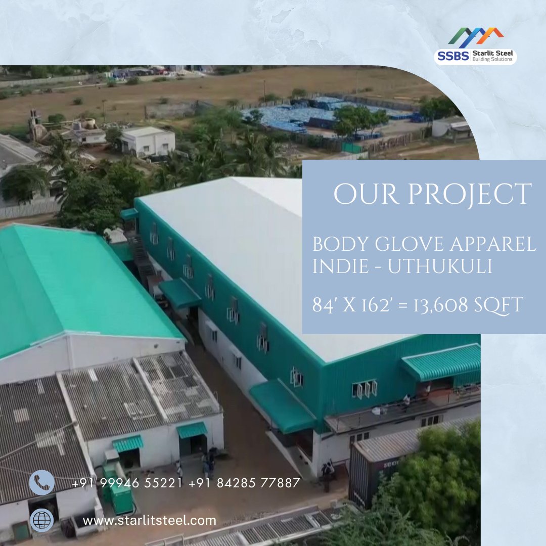 StarlitSteelPEB's tweet photo. π’ Project Spotlight: Body Glove Apparel
π Uthukuli
π 84β x 162β=13,608 SQFT
π For inquiries: +91 99946 55221
π Visit us at: https://t.co/MYpBQzpWkF
#PEBProjects #IndustrialConstruction #StarlitSteel #SSBS #BodyGloveProject #Uthukuli #SteelBuildings #PreEngineeredBuild https://t.co/xOVW8zRX7S
