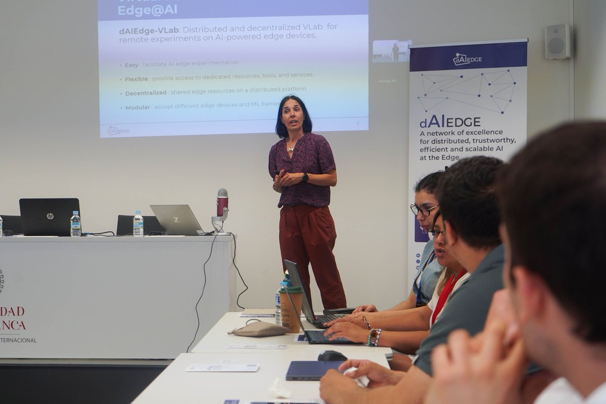 dAIEDGE's tweet image. 🤩 Yesterday, we held our Driving Business Models and Solutions with #EdgeAI event in Salamanca:

🔹 Nuria Pazos presented dAIEDGE-#VLab
🛰️ Pre-processing of satellite images with #EdgeAI @Vicomtech
🏙️ #SmartCities &amp;amp; #Smartwarehouse with #EdgeAI (@helloVERSES)
💡 We also