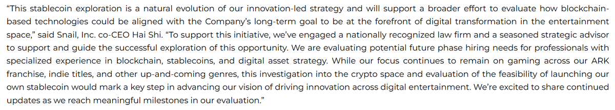 LtBuzzLitebeer's tweet image. You can't make this s**t up.
The same day that @SnailGamesUSA launched #ARKAquatica, they also announced they are looking into creating their own crypto currency.
Clip below from their latest press release posted to their official site yesterday.