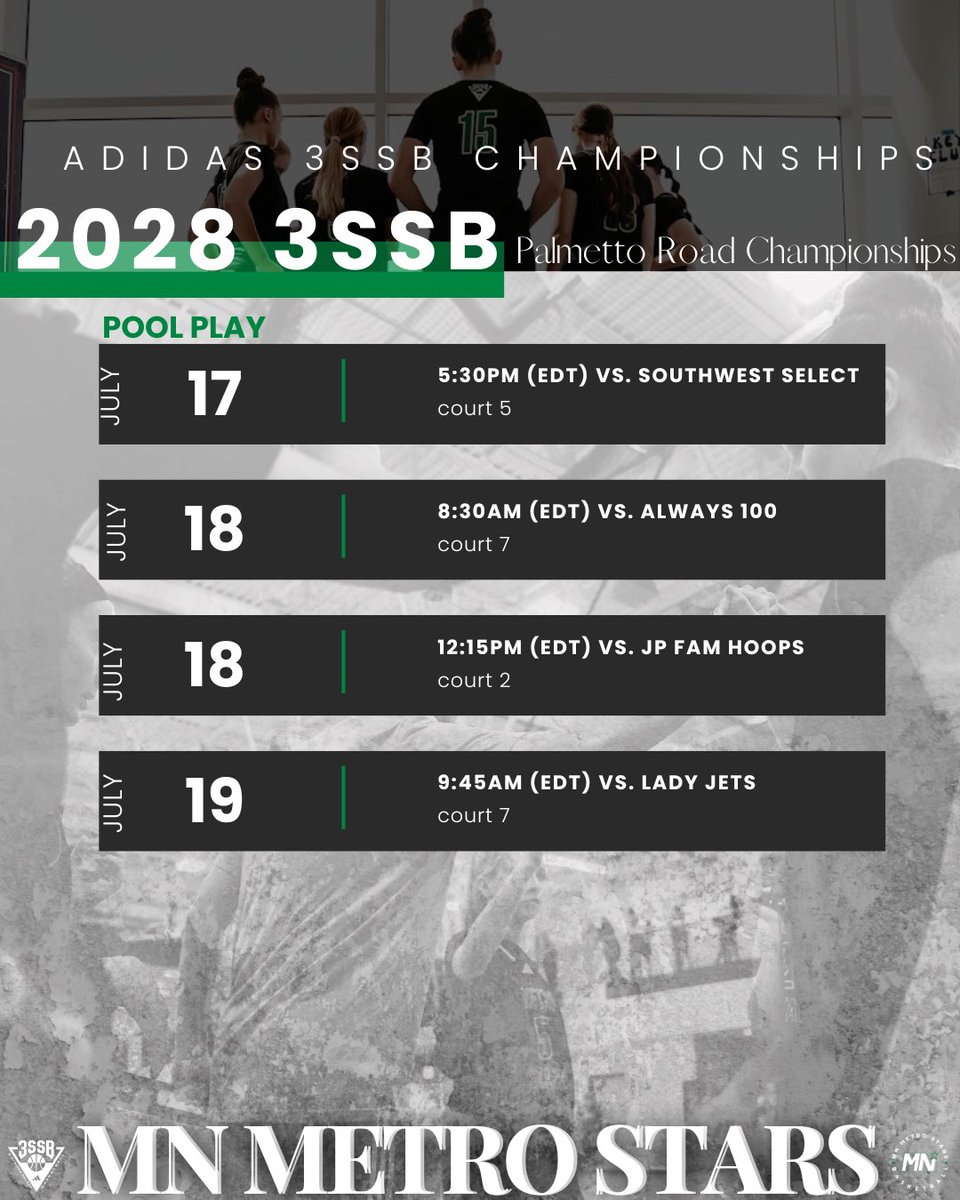 MN Metro Stars (@mnmetrostars) on Twitter photo 15U ✈️ 3SSB Championships
📍 Rock Hill, SC
#metrostarsfamily x #3SSBGirls
<a href="/MetroStars2028/">MnMetroStars2028-3SSB</a> x <a href="/3SSBGCircuit/">3Stripes Select Basketball Girls Circuit</a> 15U ✈️ 3SSB Championships
📍 Rock Hill, SC
#metrostarsfamily x #3SSBGirls
<a href="/MetroStars2028/">MnMetroStars2028-3SSB</a> x <a href="/3SSBGCircuit/">3Stripes Select Basketball Girls Circuit</a>