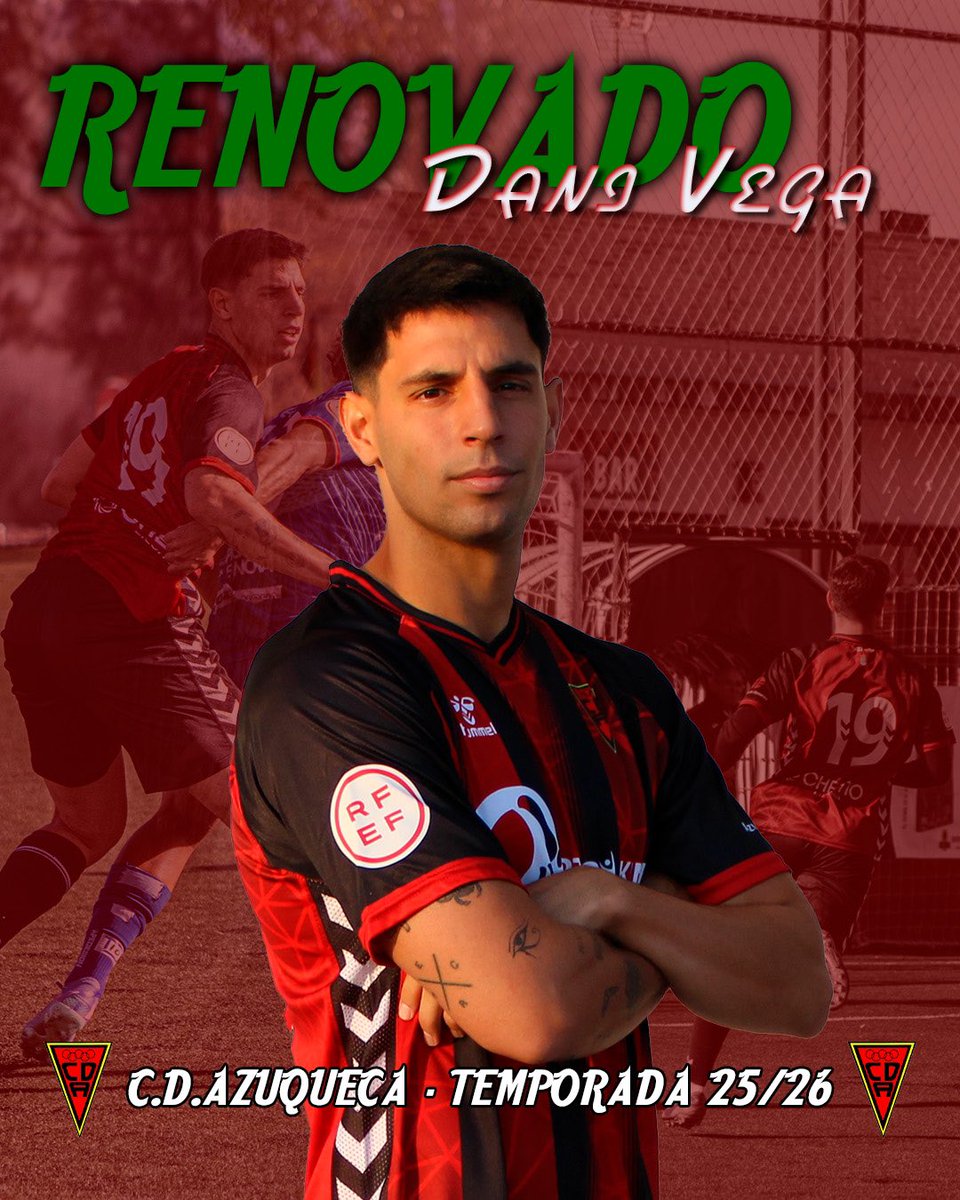 A falta de una… DOS renovaciones: Dani Vega seguirá tratando de hacerle la vida imposible a los delanteros rivales defendiendo la rojinegra azudense.
