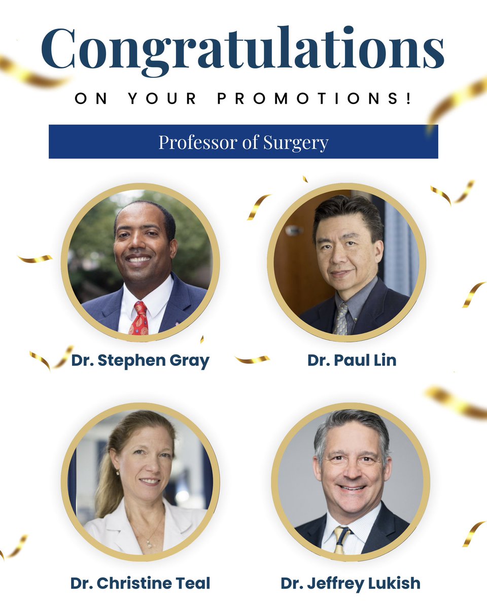 GWSurgery's tweet image. Congratulations to SIX faculty members on their hard earned promotions! 🥳🍾🎉We are incredibly lucky to continue working with all of you 🤗 #MedEd #Surgery #SurgEd #some4surgery