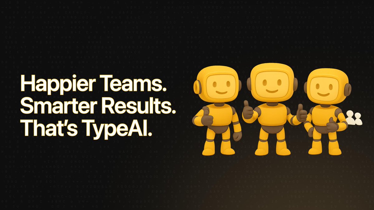A large-scale experiment conducted by Procter &amp; Gamble demonstrated that teams utilizing AI produced the highest-quality solutions. It also improved well-being, especially for less experienced workers. 
businessinsider.com/ai-workplace-r…

Research shows you'd be happier with TypeAI. AI