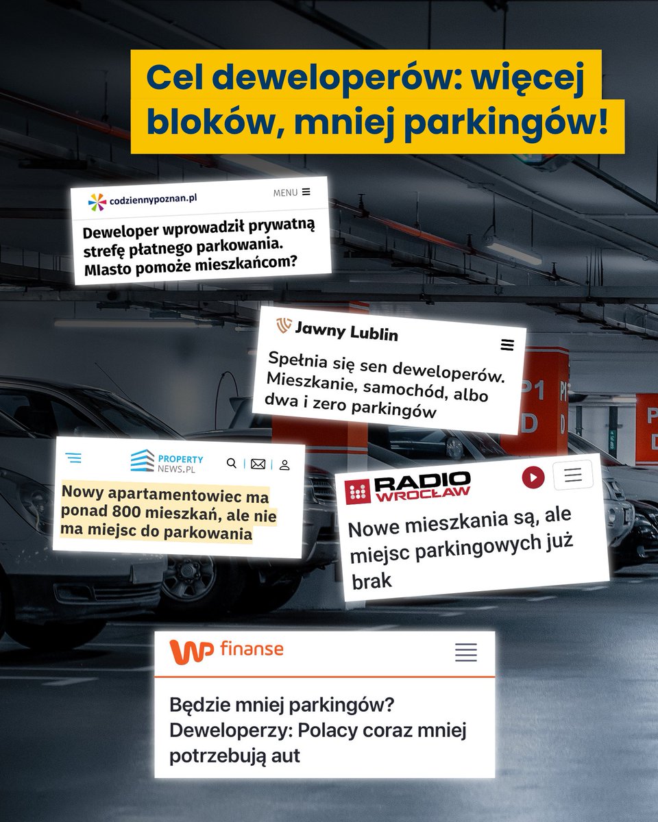Do Senatu trafiły poprawki lobbystów w sprawie parkingów. Niektórzy już się złamali - stoją dziś murem za deweloperami, którzy chcą budować klitki, w których nie zmieści się nawet wanna.

Polska 2050 twardo stoi po stronie mieszkańców. Patrzymy szerzej - na Polskę powiatową, nie