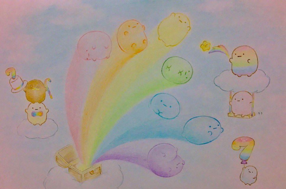 Co_pota's tweet image. 🌈✨ー=≡Σ( ・−・( ・−・(  ° − ° )
虹の日の虹たぴ