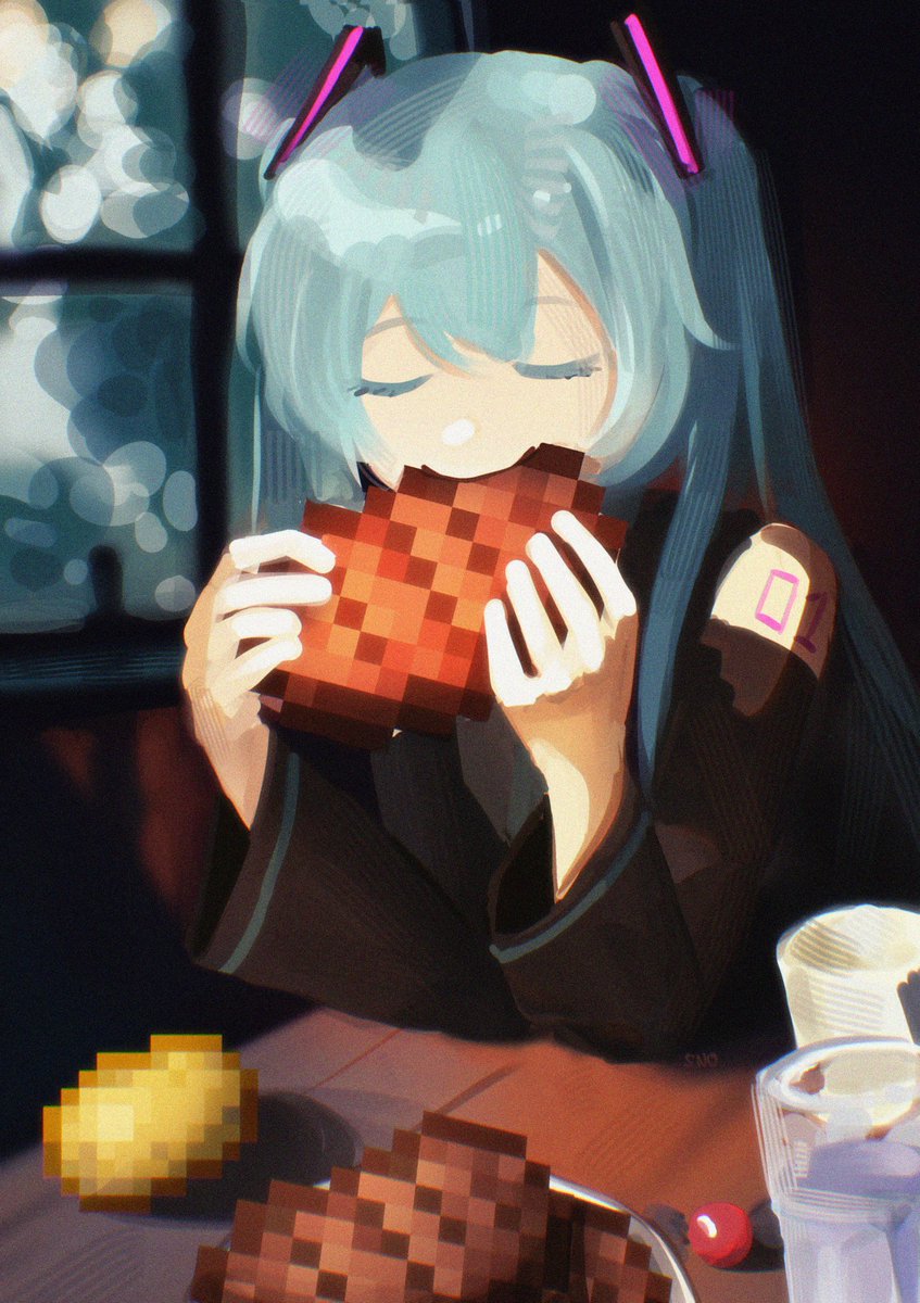 dude both my hit miku pieces are just her eating