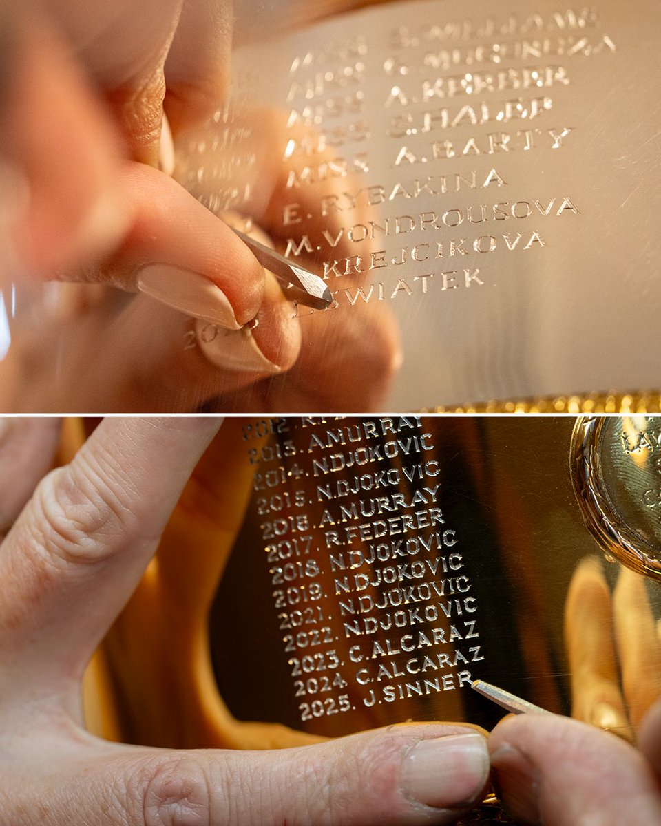 Wimbledon's tweet photo. Two new names were etched into #Wimbledon history ✍️ https://t.co/p2xyZHhl8T