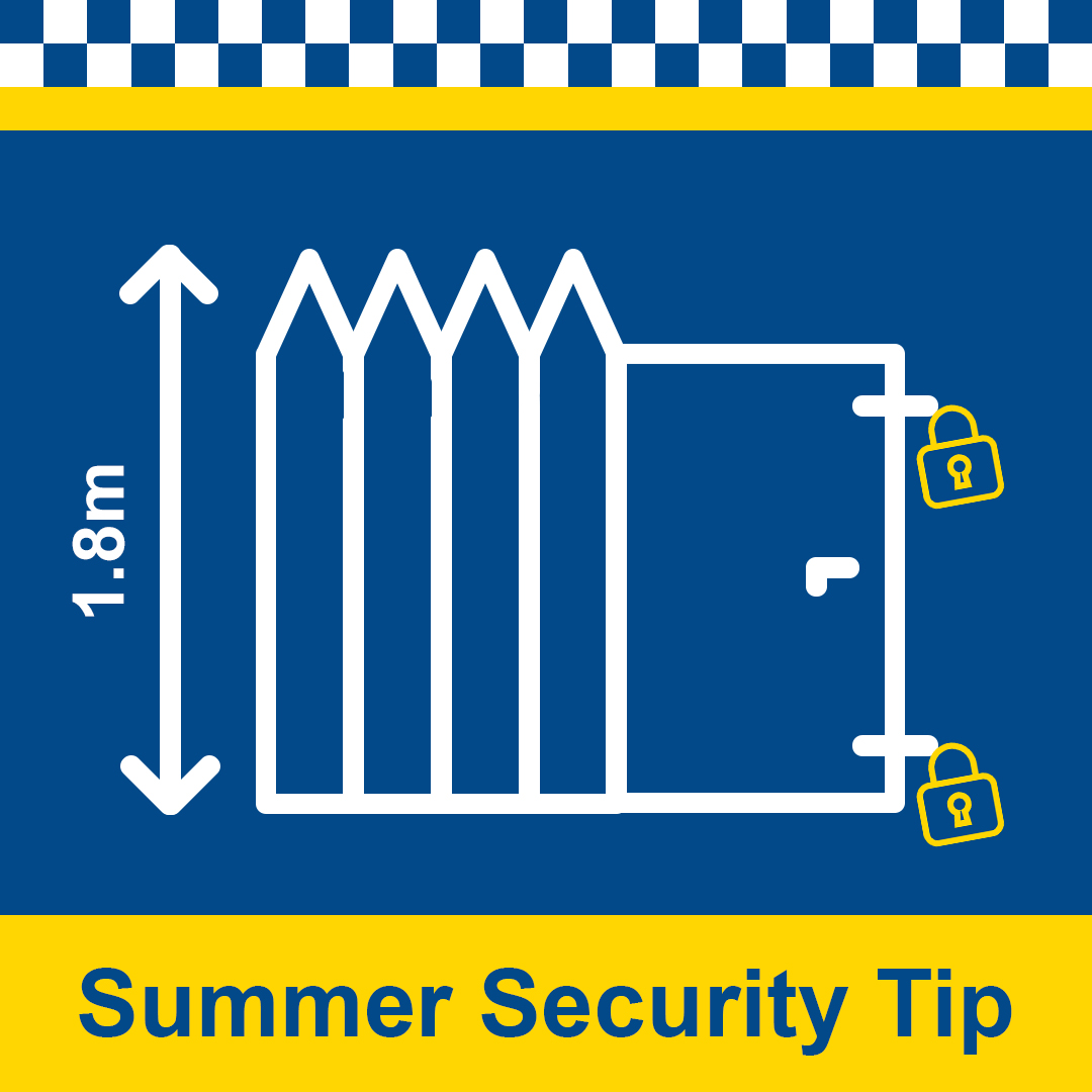 securedbydesign's tweet image. We all spend more time in the garden during the Summer - so it’s important this space is as secure as possible.
#Fences of solid construction are key, and it’s recommended these are 1.8m at the rear of the garden. As for #gates, these should be shut and locked wherever possible.