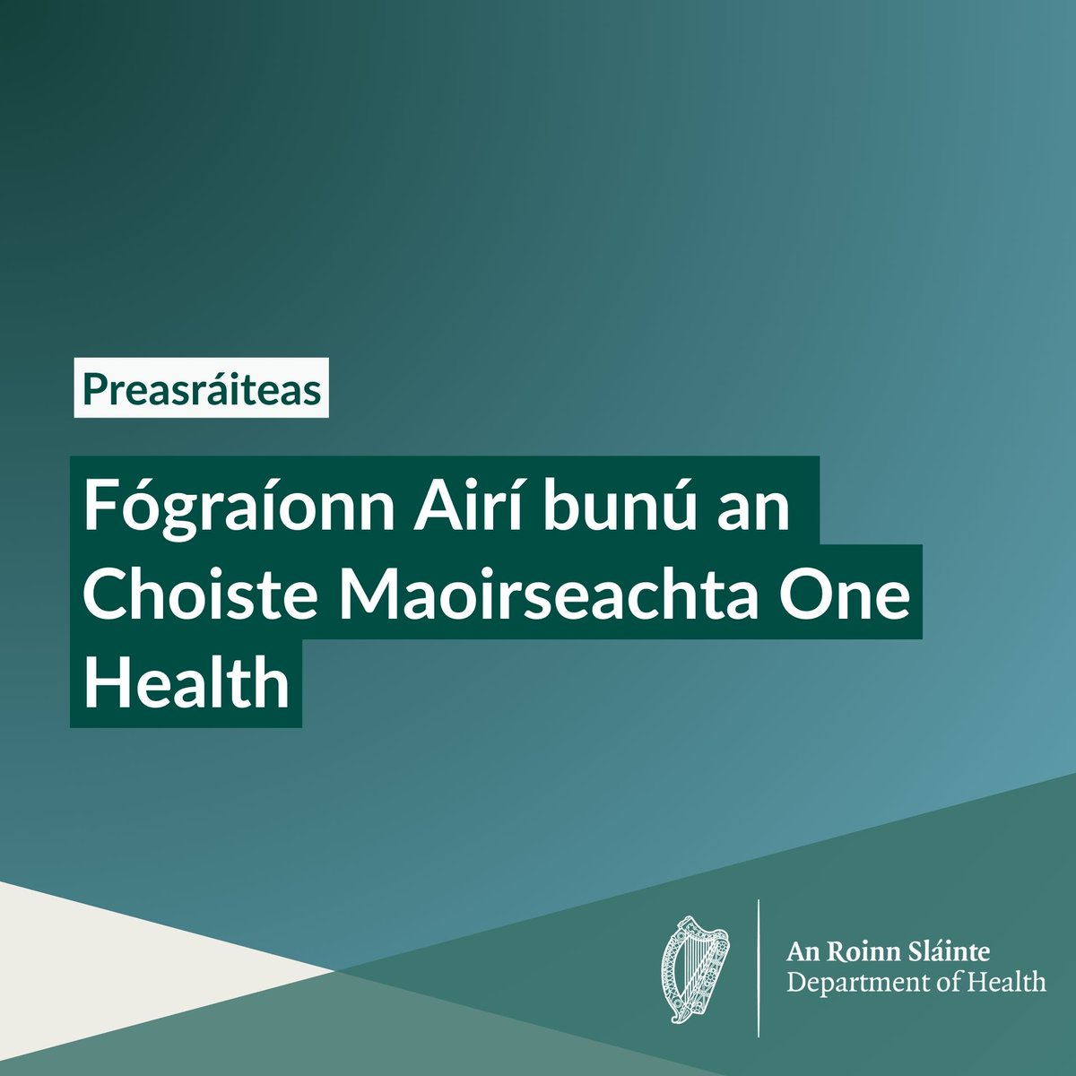 Aithníonn One Health go bhfuil nasc láidir idir shláinte daoine, ainmhithe clóis agus fiáine, plandaí agus an timpeallacht i gcoitinne, éiceachórais san áireamh.
gov.ie/ga/an-roinn-sl…
