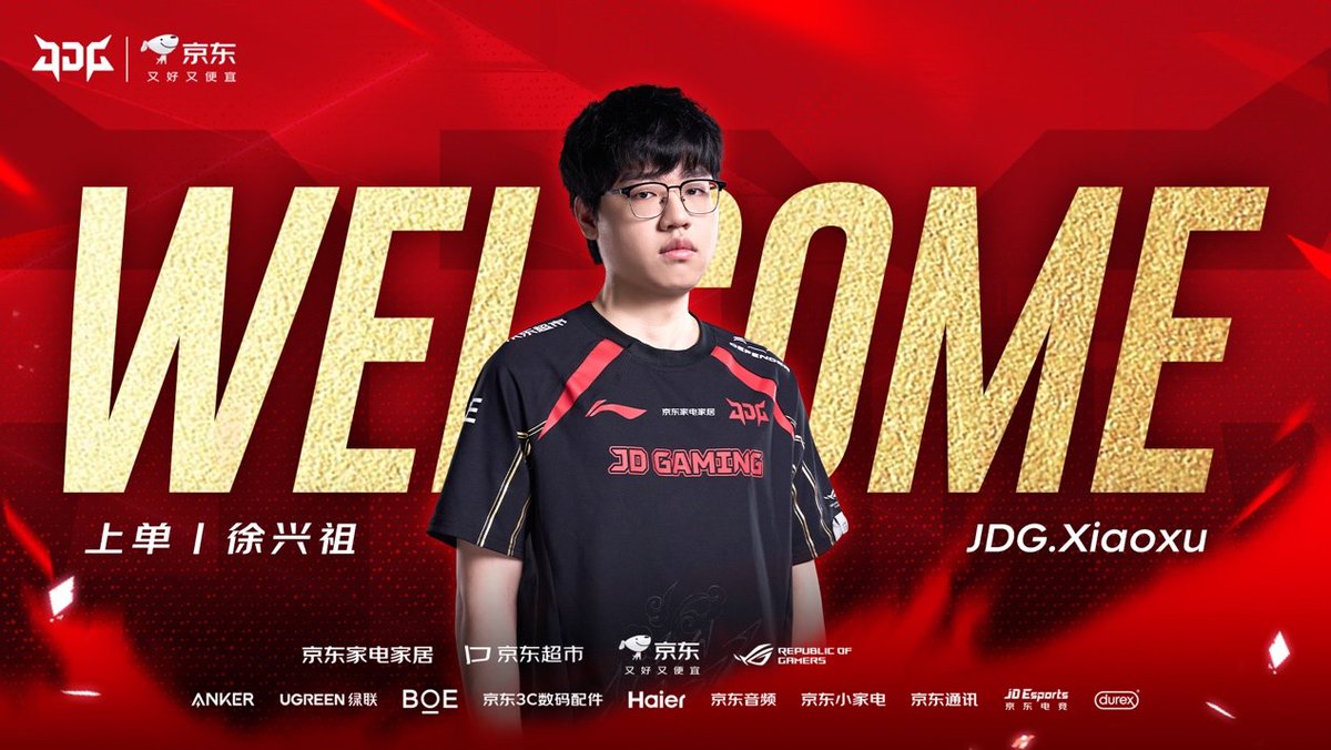JDGaming's tweet image. 【JD Gaming Announcement】
After friendly discussions, former RNG top laner Xu Xingzu (ID: Xiaoxu) has officially joined JDG Esports. He will be competing alongside the team in the upcoming stage of the season.
As one of the most promising talents among the new generation of…