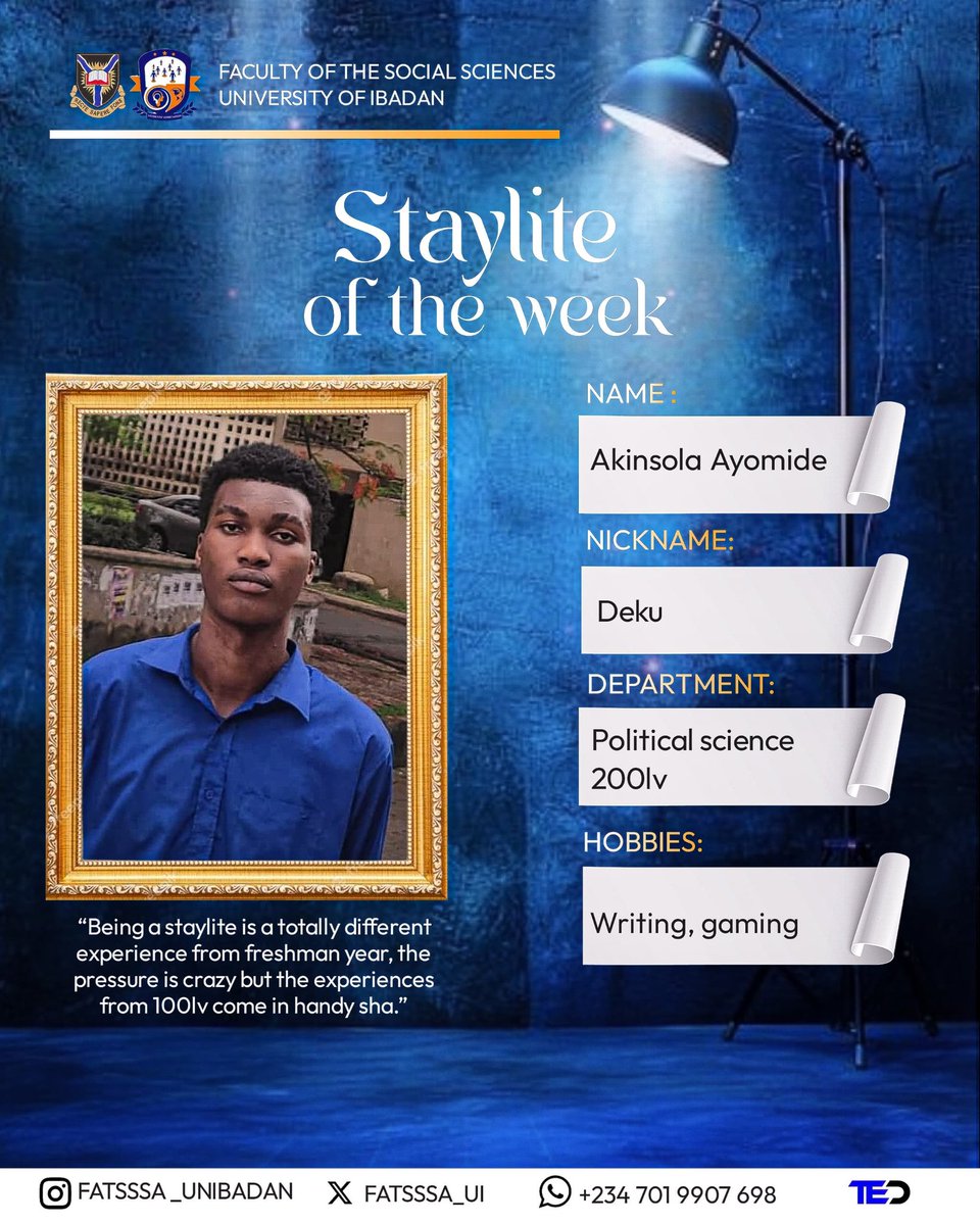 FATSSSA_UI's tweet image. On this week&apos;s Student Spotlight: Meet our standout personalities!