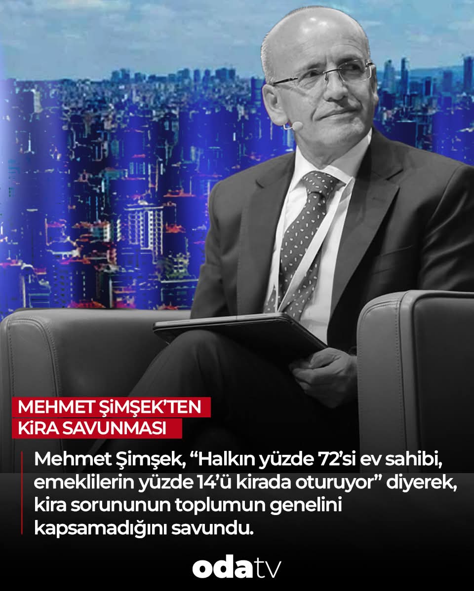 HALKIN DERDİNDEN UZAK, GÜNDEMİNDEN HABERSİZ, MİLLETİNDEN KOPUK BİR EKONOMİ BAKANIMIZ VAR !

Mehmet Şimşek :
“Halkın yüzde 72’si ev sahibi, emeklilerin yüzde 14’ü kirada oturuyor” diyerek, kira sorununun toplumun genelini kapsamadığını savunarak,  “Biz şu an daha köklü çözümlerle