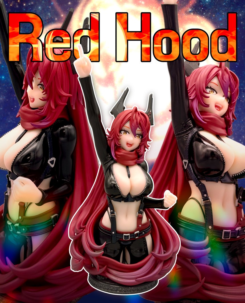 ODD_figurium's tweet image. 17회 나눔 이벤트😎

두 번째 니케 흉상입니다✌️
이번엔 레드후드를 만들어봤어요.

그렌라간 시그니처 포즈로 힘 있는 느낌을 주고, 긴 머리카락은 후드와 함께 흉상을 감싸는 형태로 조형했어요.

라푼젤 흉상과 나란히 두면 세트처럼 잘 어울리도록 만들고 싶었어요. 
곧 스화도 나눔…