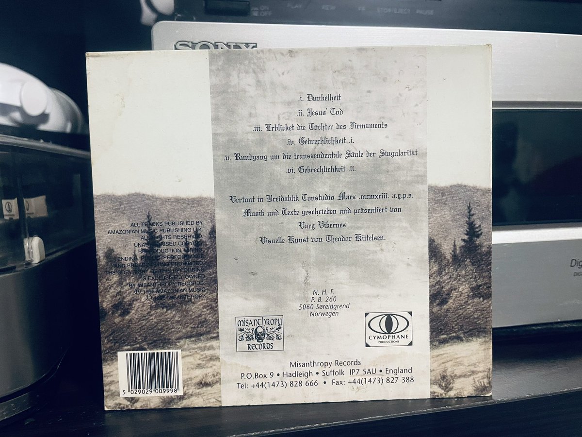 #NowPlaying  
Burzum ~ “Filosofem”