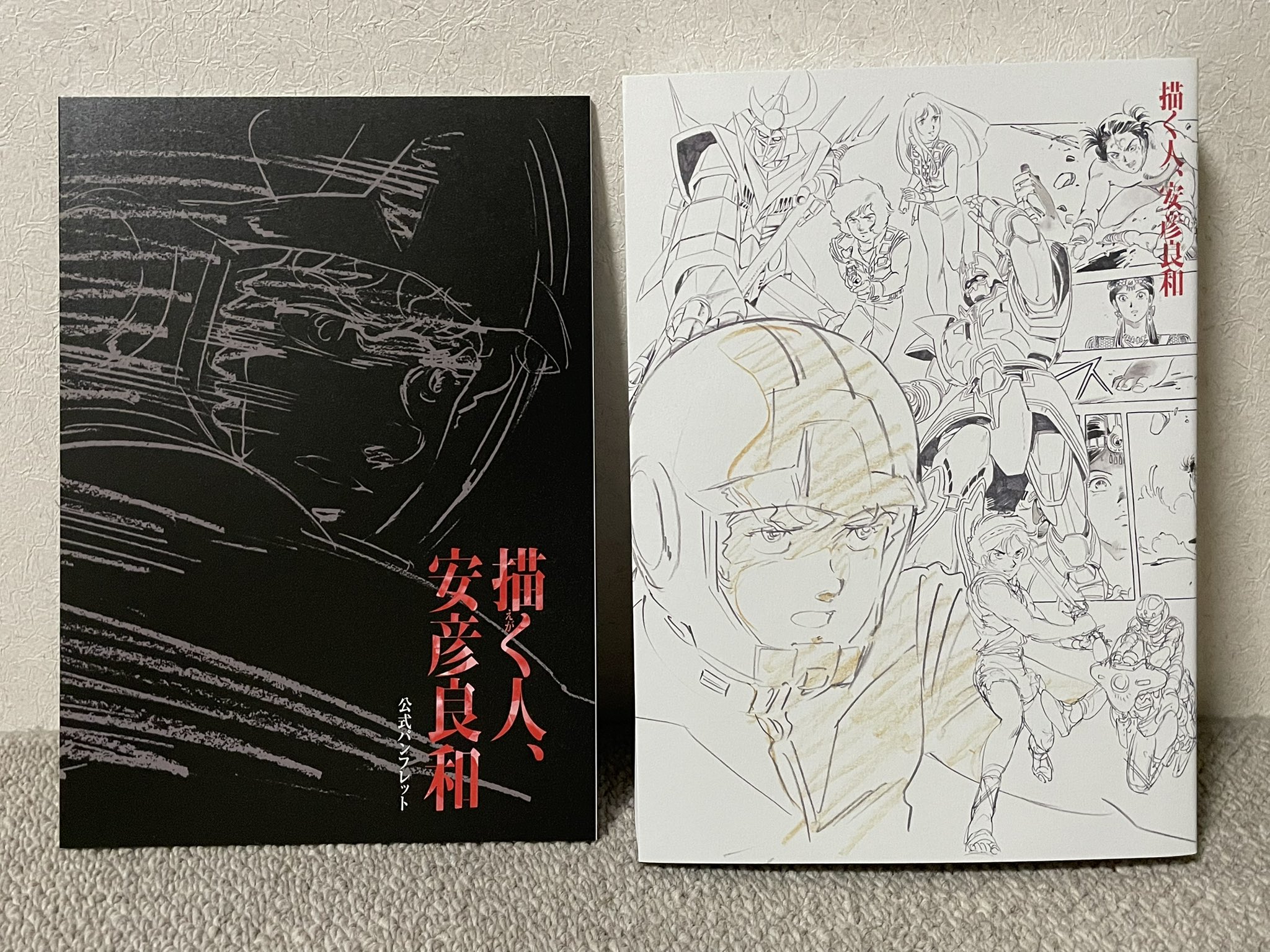 新品 描く人、安彦良和 公式図録 パンフレット セット リアル 展覧会公式図録 描く人、安彦良和 作品リスト ポスト