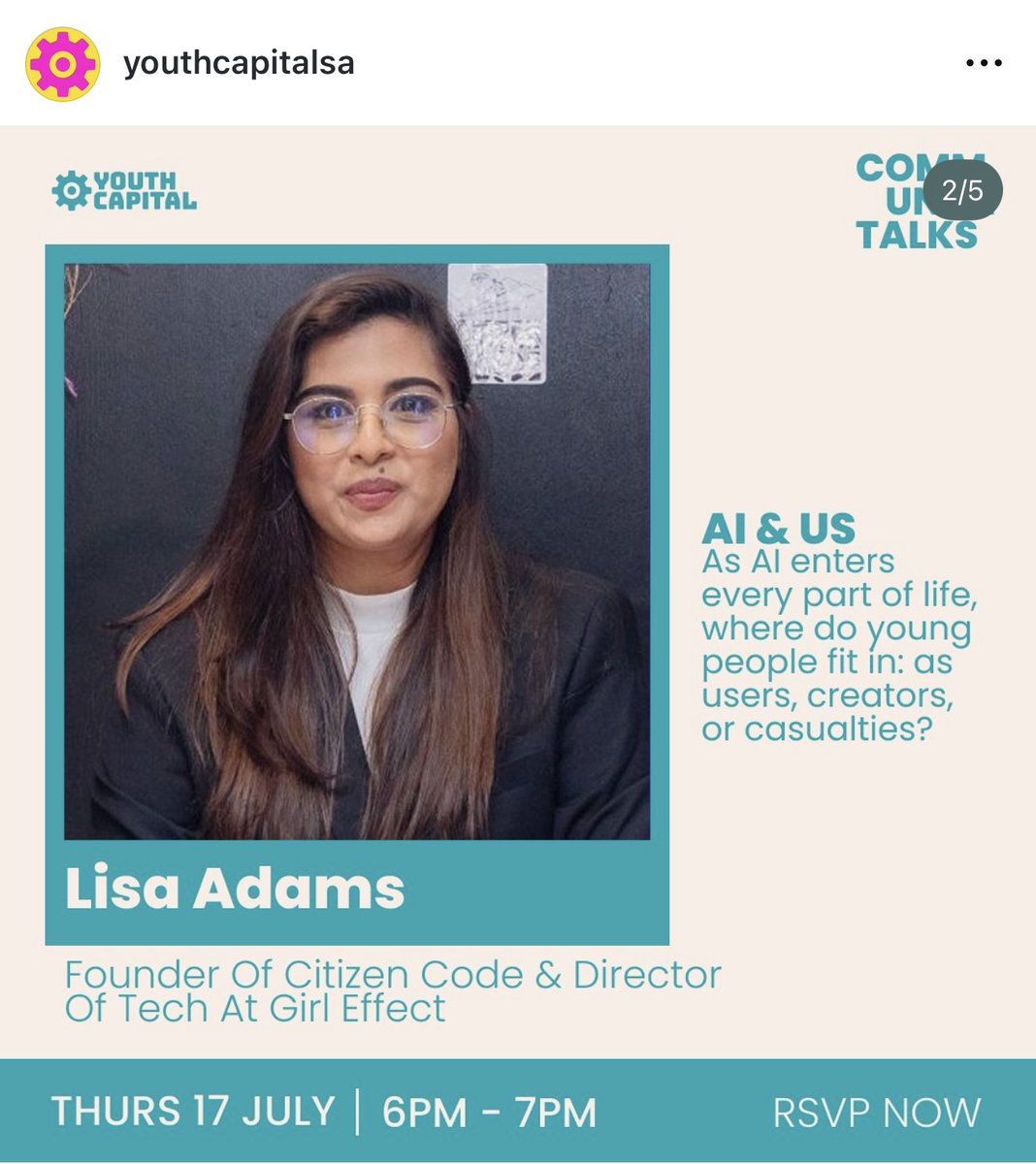 Lisa Adams (@real_lisa_adams) on Twitter photo I'm joining a powerful panel with <a href="/YouthCapitalSA/">Youth Capital</a> to unpack what it really means to control the narrative in 2025.
As a technologist building ethical, accessible AI for African youth, I’ll share insights from Parliament’s Budget Vote 20 on Women, Youth & Persons with I'm joining a powerful panel with <a href="/YouthCapitalSA/">Youth Capital</a> to unpack what it really means to control the narrative in 2025.
As a technologist building ethical, accessible AI for African youth, I’ll share insights from Parliament’s Budget Vote 20 on Women, Youth & Persons with