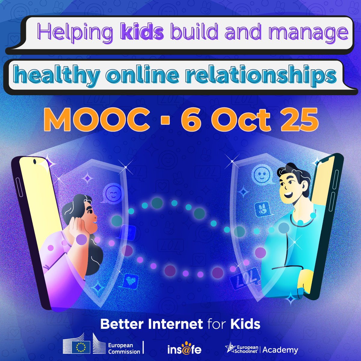 Let’s talk about teens, tech &amp; trust.
Teens are constantly forming #OnlineRelationships: some are healthy, others are not.
#BIKMOOC: "Helping kids build and manage healthy online relationships" gives you the tools to help them.
 Join us cutlink.eun.org/NJzXvx
<a href="/Insafenetwork/">Insafe</a>