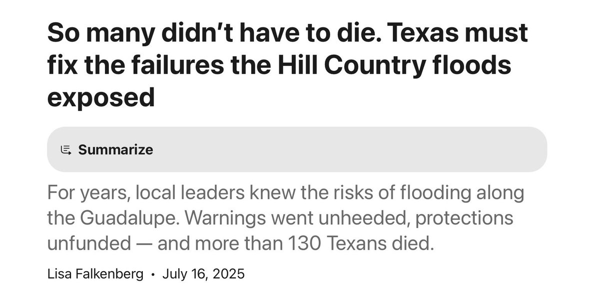 JimGBoyle's tweet image. There are politicians who say it is disrespectful to those who died to focus on what went wrong with the response to the July 4th flood in Kerr County. On the contrary, now is the time to implement an advanced warning system when attention to the failures is white hot.