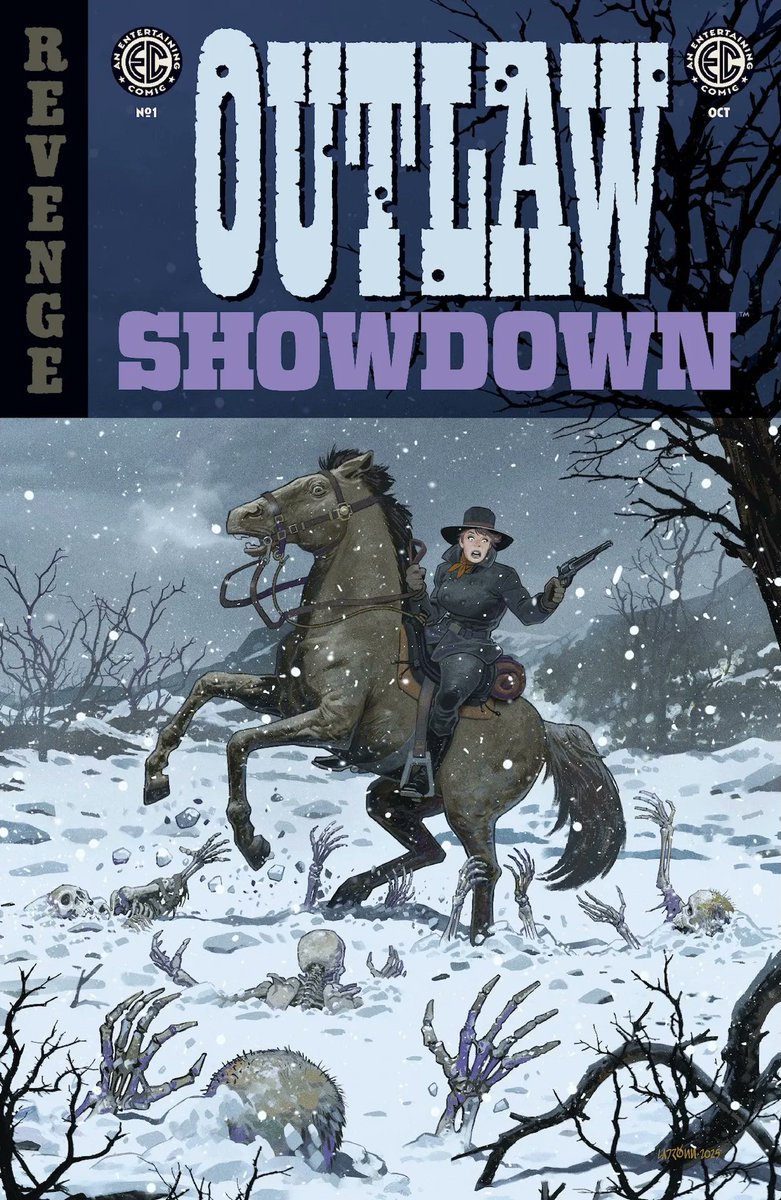 rianhughes's tweet image. Outlaw Showdown! It&apos;s a new @eccomics title, out October 22nd. Logo and design (and Archive Edition art) by me.