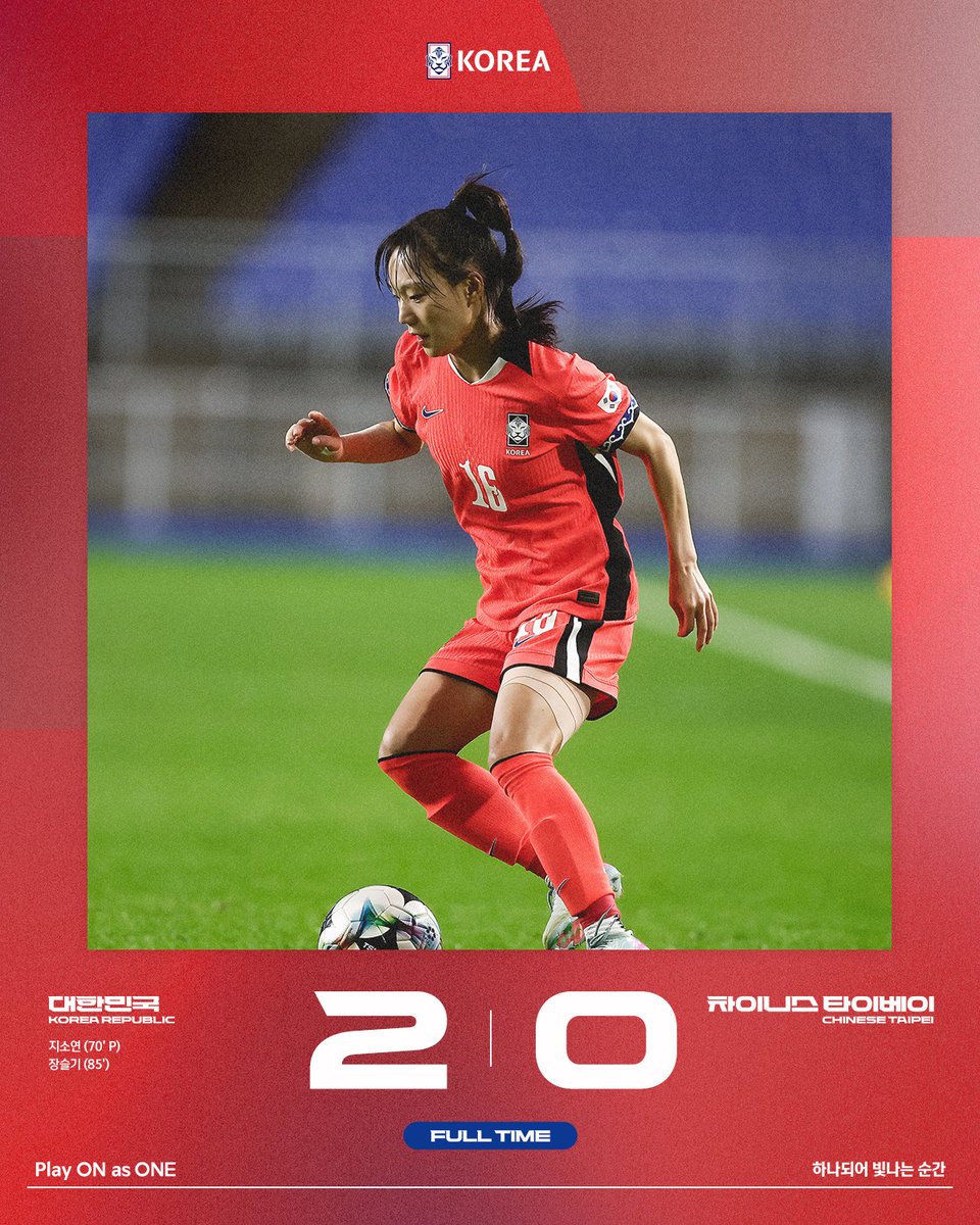 [FT] 대한민국🇰🇷 2-0 차이니스 타이베이
대한민국에게 기회가 찾아봤고, 신상우호는 놓치지 않았습니다!
🇰🇷여자축구국가대표팀 2025 EAFF E-1 풋볼 챔피언십 우승!🏆

#대한민국 #축구국가대표팀 #E1챔피언십