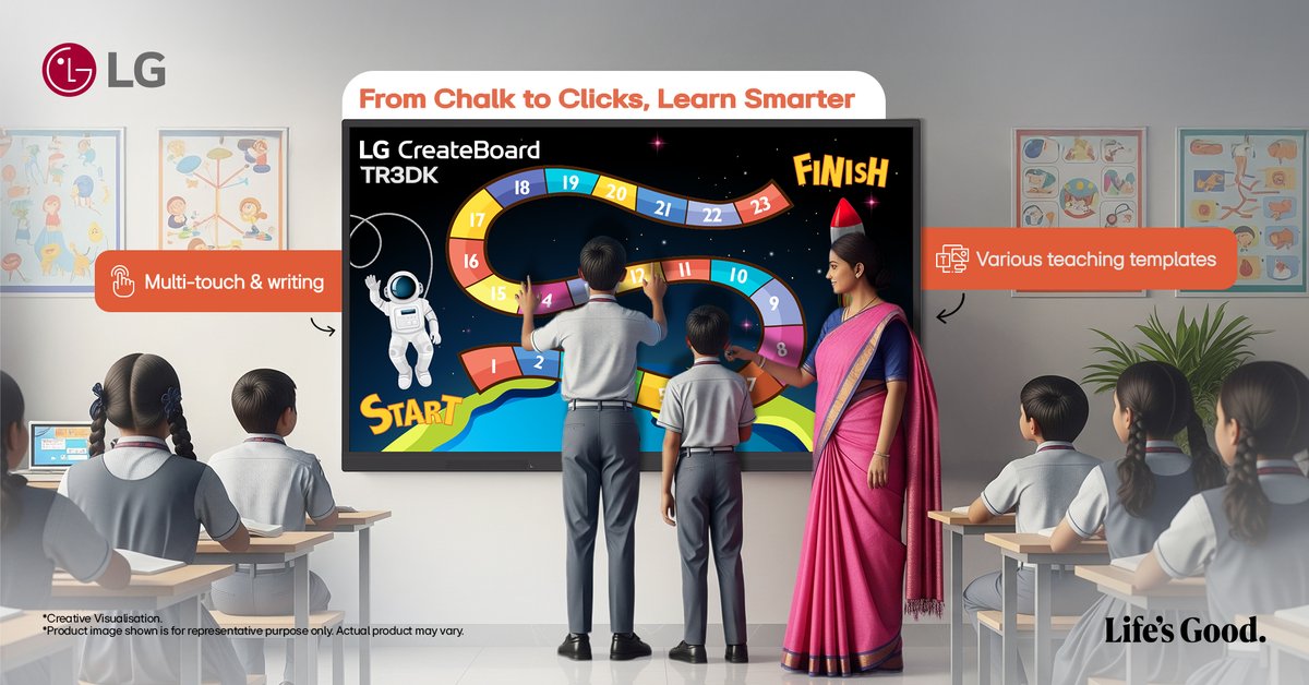 LGIndia's tweet image. Boost classroom interaction with LG CreateBoard TR3DK! Multi-touch &amp;amp; writing features make learning dynamic and fun for students.  
 
Explore : bitly.cx/plq13
 
#LG #LGCreateBoard #EdTech #SmartClassroom