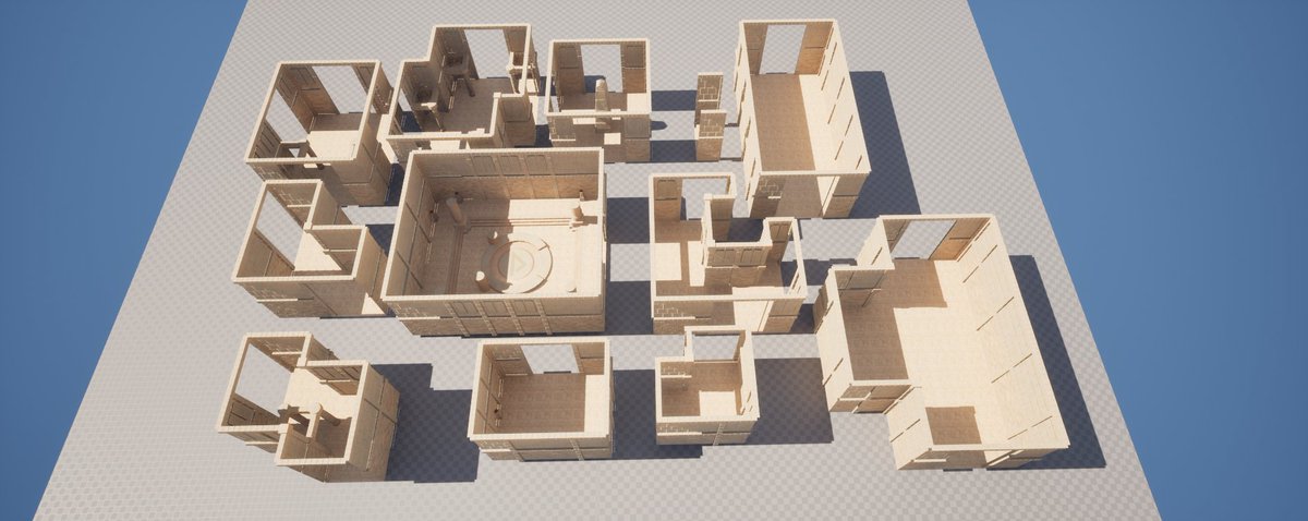 Por el momento tengo estas salas ya fabricadas para ir montando las dungeon (falta meter suciedad y demás)

he eliminado los techos para que podáis ver mejor lo que contiene.