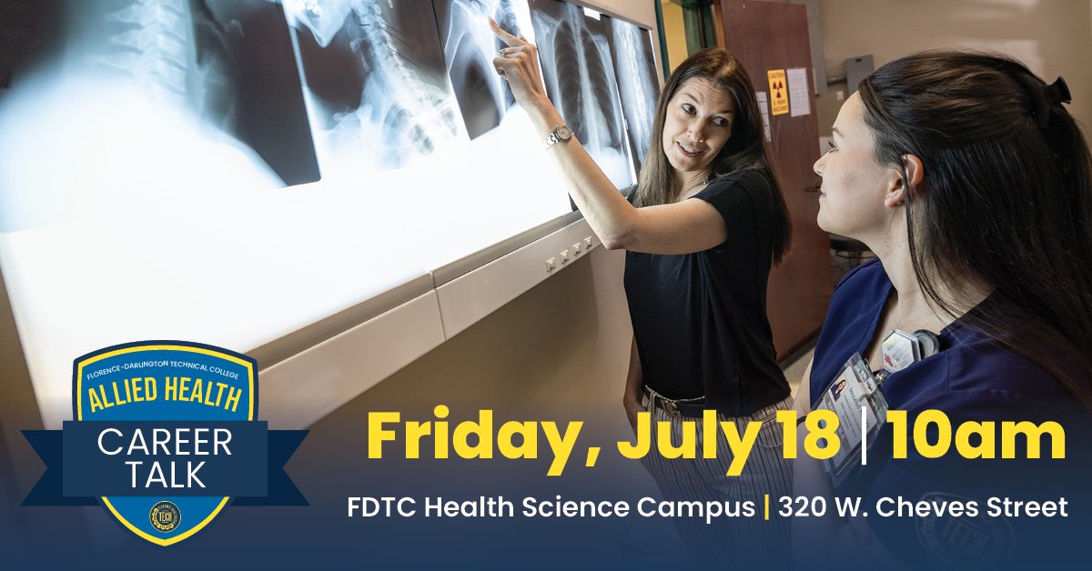 FloDar_Tech's tweet image. Interested in a Health Career? Please join us at the HSC to learn more about these careers and how to apply.
Dental Hygiene & Dental Assisting
Respiratory Therapy
Radiologic Technology
Surgical Technology
Medical Laboratory Technology
Phlebotomy Technician
Medical Assisting