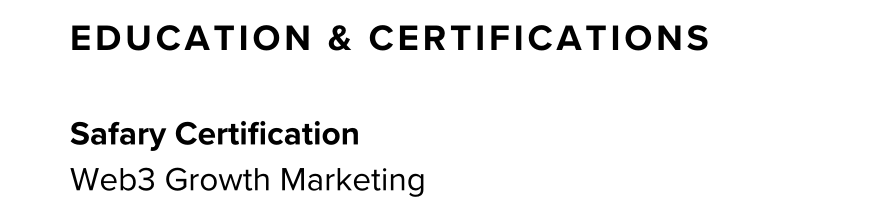 jkey_eth's tweet image. Already seeing Safary's Certification on resumes from Cohort 1, LFG! 🦁