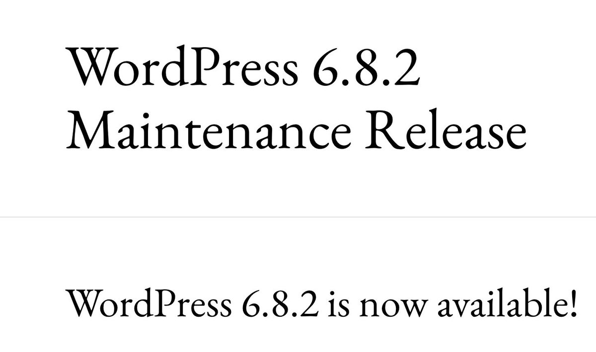 WPMoree's tweet image. WordPress 6.8.2 is a short-cycle maintenance release. More maintenance releases may be made available throughout 2025.
If you have sites that support automatic background updates, the update process will begin automatically.
wordpress.org/news/2025/07/w…