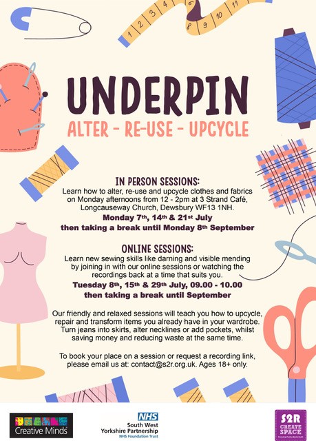WovenInKirklees's tweet image. WOVEN 2025 has come to a close but there's still activities across the district to get involved in!
Don't forget to get upcycling with Underpin: alter, re-use, upcycle from Creative Minds and s2r Create Space.