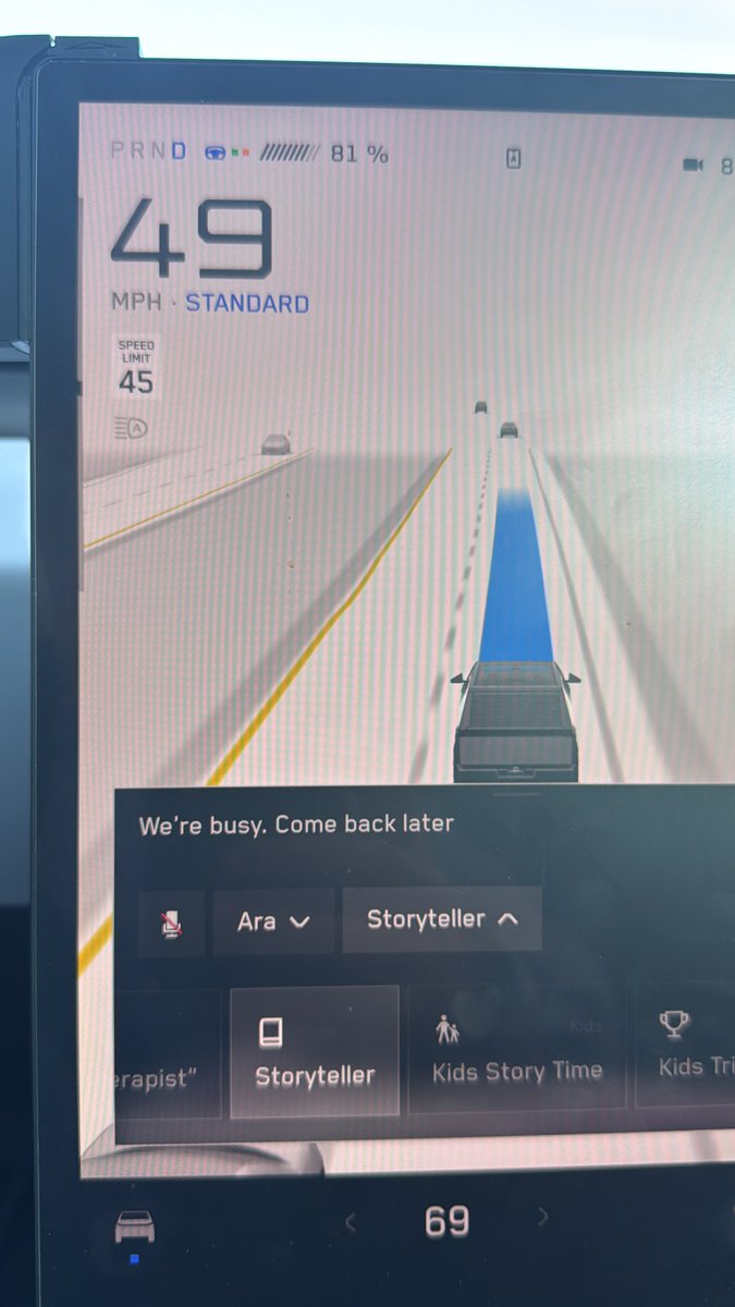 chazman's tweet image. I just finished my first 25 minute drive in the @cybertruck with @grok. I have to say storyteller mode is just verbose enough to learn some lessons. Learn some history or get some depth on a subject. For example, I used this drive as an opportunity to learn a little bit more…