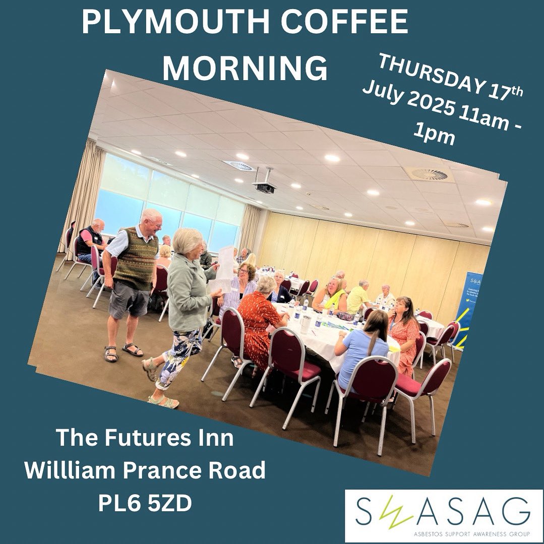 Looking forward to our next coffee morning in Plymouth tomorrow, hope to see you there!  #mesothelioma #charity #support #asbestosillness