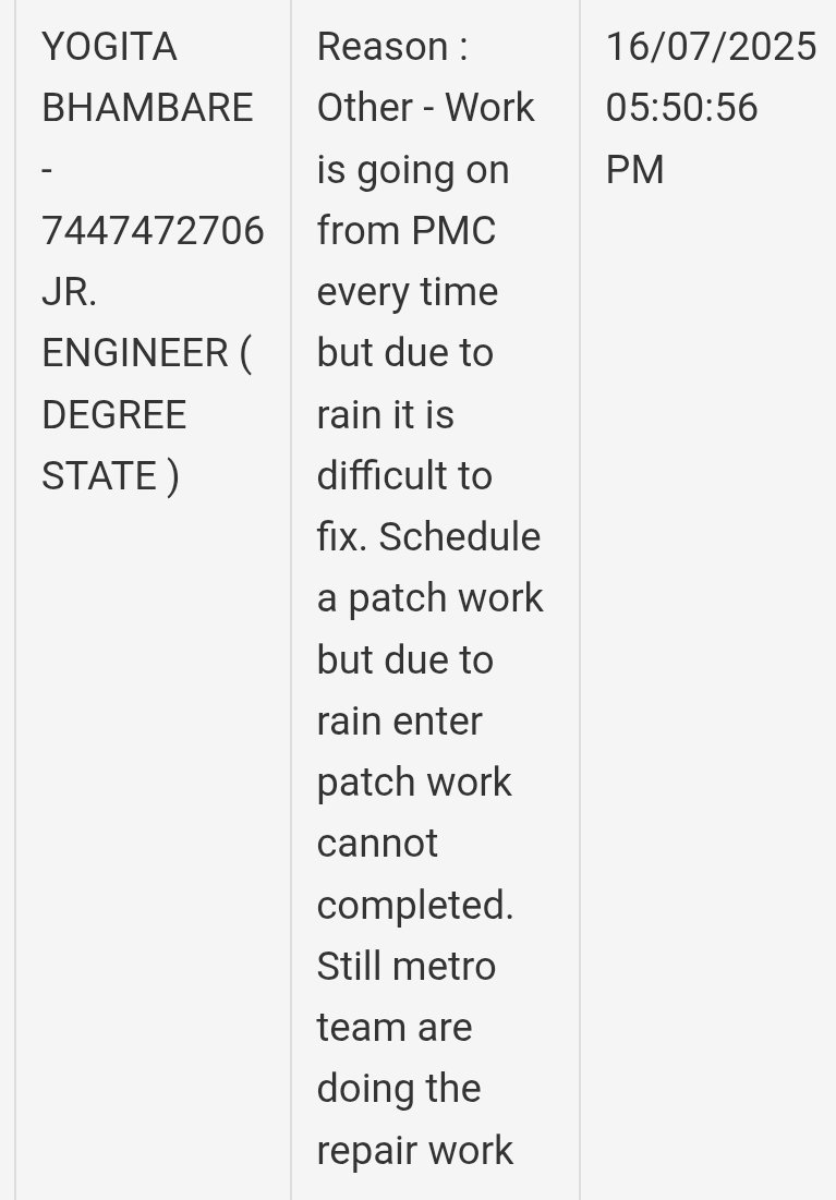 Pune Citizen (@pune_citizen_) on Twitter photo #Pune, #рдкреБрдгреЗ : look at the silly reason a <a href="/PMCPune/">PMC Care</a> engineer is giving for not fixing absolute horrible roads, reasons are metro & rain. Fabricated lies!! <a href="/CMOMaharashtra/">CMO Maharashtra</a> , <a href="/AjitPawarSpeaks/">Ajit Pawar</a> - Is this why citizens pay lakhs of rs as property tax ?? #Aundh #Pune, #рдкреБрдгреЗ : look at the silly reason a <a href="/PMCPune/">PMC Care</a> engineer is giving for not fixing absolute horrible roads, reasons are metro & rain. Fabricated lies!! <a href="/CMOMaharashtra/">CMO Maharashtra</a> , <a href="/AjitPawarSpeaks/">Ajit Pawar</a> - Is this why citizens pay lakhs of rs as property tax ?? #Aundh