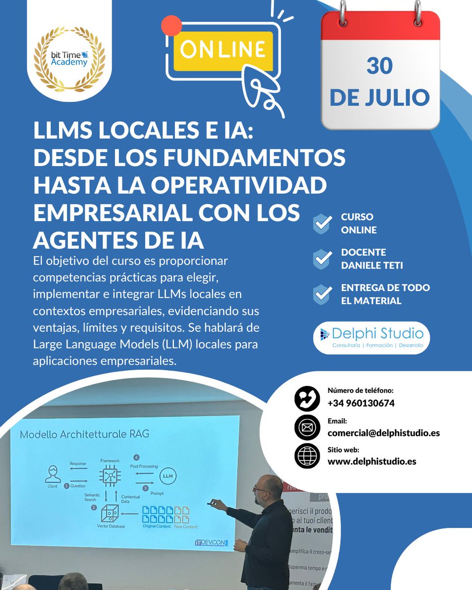 delphistudio_es's tweet image. ¿Listo para entrar en el futuro de la inteligencia artificial?
¡Nuestro curso online sobre LLM (Large Language Models) está por comenzar!
El 30 de julio - ONLINE

Descubre más e inscríbete aquí: delphistudio.es/cursos/llm/