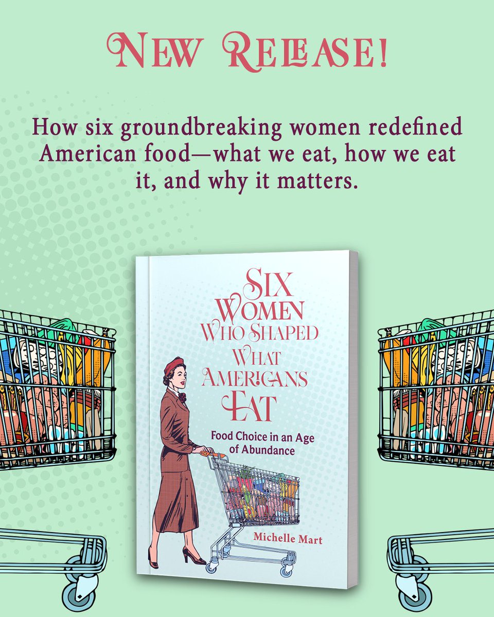 UnivofALPress's tweet image. From nutrition science to food justice, Michelle Mart’s Six Women Who Shaped What Americans Eat uncovers the stories behind the women who reshaped America’s food culture. A must-read for food lovers, activists & history buffs. 🍽️📕tinyurl.com/mrxkz7pb
#FoodHistory #NewBook