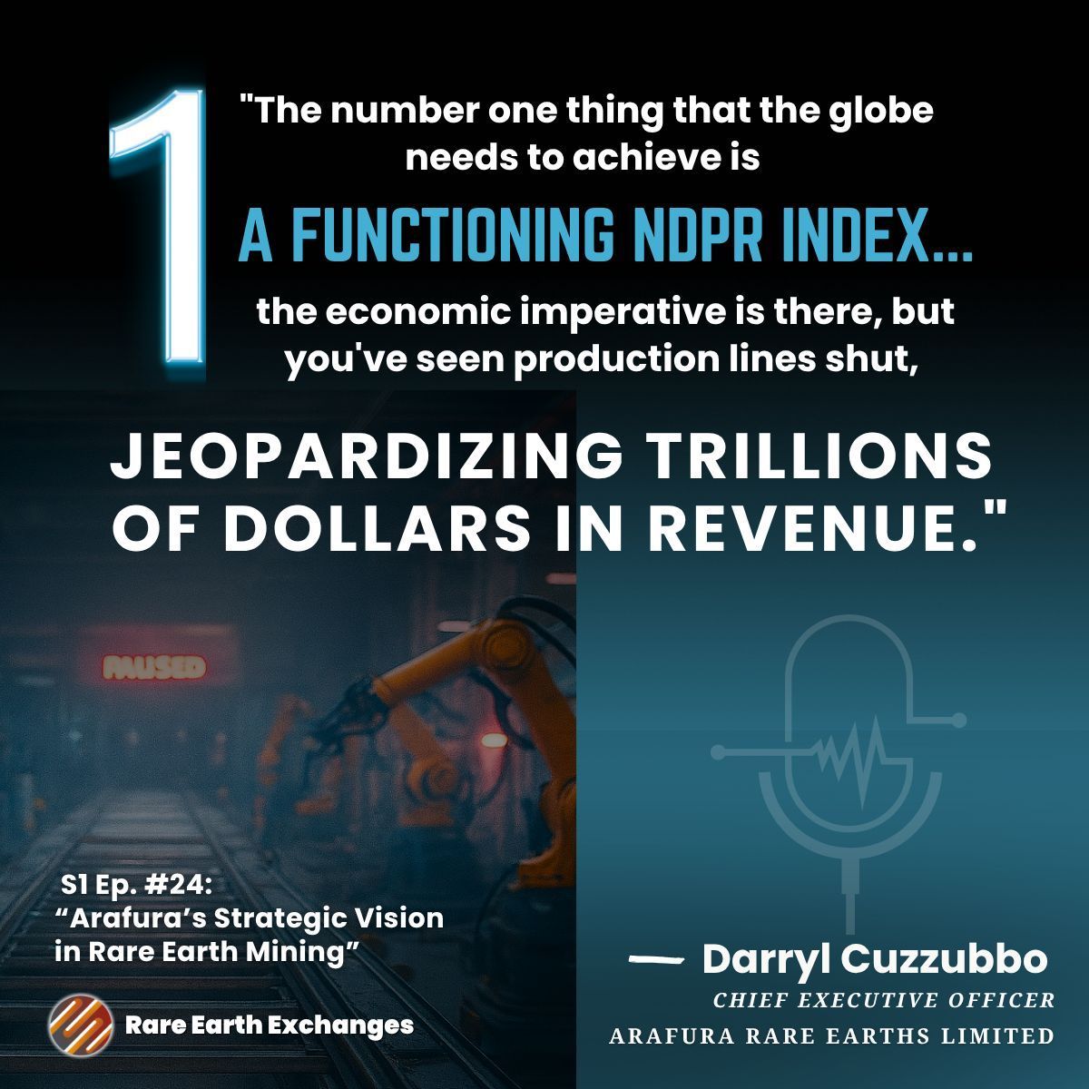 RE_Exchanges's tweet image. How do you build a price index strong enough to break China’s grip on rare earths?
Arafura CEO lays out the groundwork for an independent NdPr benchmark on one of our most anticipated podcast episodes yet.
🎧 t2m.io/AOvoeoZf
🗣️ t2m.io/eKKHqWJX
#CriticalMinerals