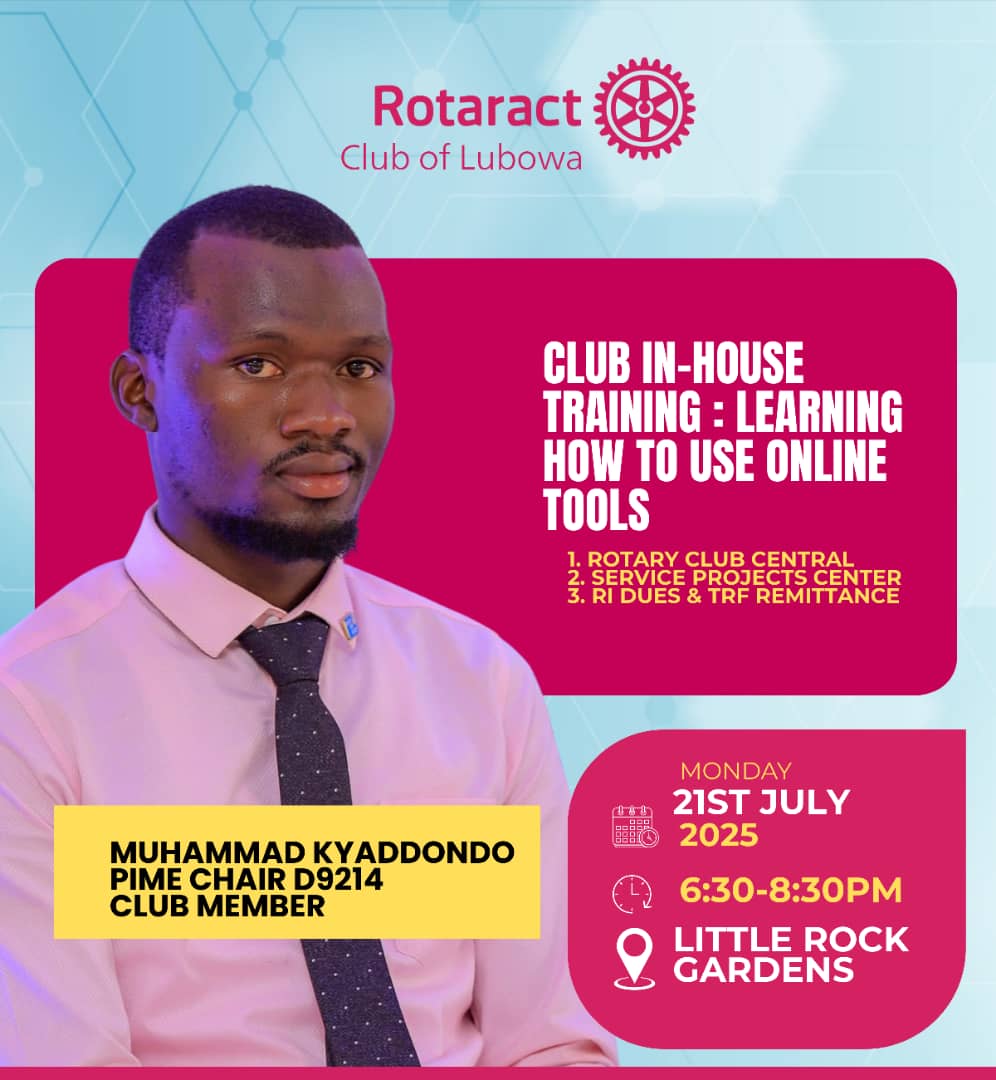 Rotaract Club of Lubowa (@rctlubowa) on Twitter photo The world going digital and all things are now done online, <a href="/RotaractD9214/">Rotaract District 9214</a> has also embraced the trend. Join us this Monday for a physical training on how to use the rotary online tools lead by the prime chair who doubles as our member <a href="/Iamkyaddondo/">Muhammad Kyaddondo</a> #TheCeleb The world going digital and all things are now done online, <a href="/RotaractD9214/">Rotaract District 9214</a> has also embraced the trend. Join us this Monday for a physical training on how to use the rotary online tools lead by the prime chair who doubles as our member <a href="/Iamkyaddondo/">Muhammad Kyaddondo</a> #TheCeleb