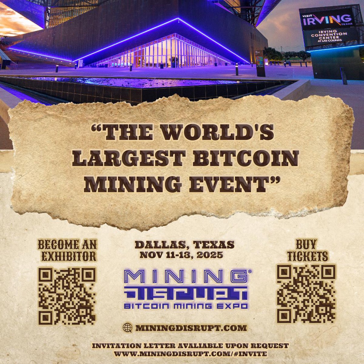 ASICMinerValue's tweet image. 🤠 Mining Disrupt 2025 Texas!
« The world’s largest Bitcoin mining event. »

🗓️ November 11-13th
🇺🇸 USA, Texas
👥 5,000+ attendees

🎟️ 20% OFF with the code: « ASICMINERVALUE »
asicminervalue.com/events