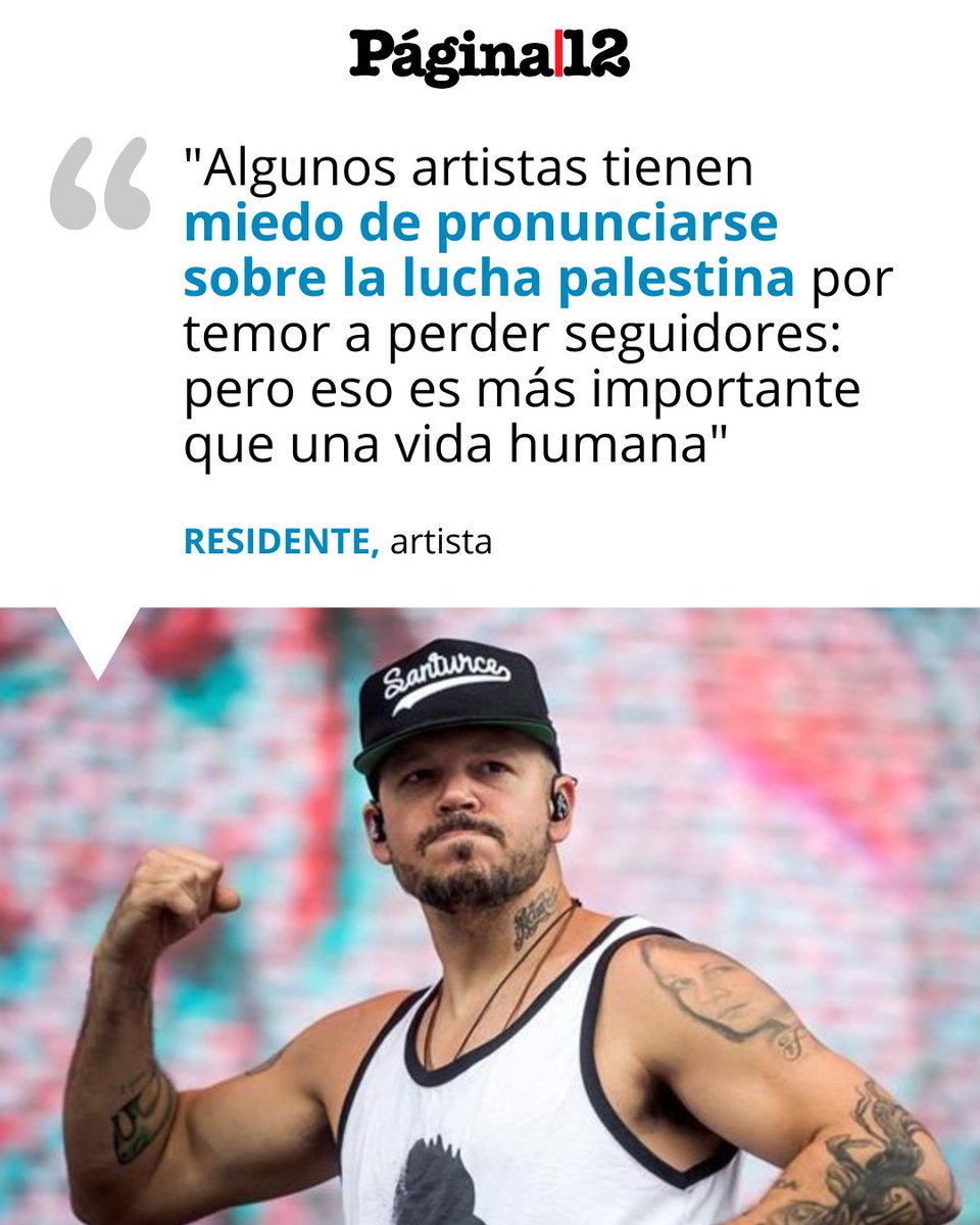 🇵🇸 EL MENSAJE DE RESIDENTE SOBRE LA LUCHA PALESTINA [bit.ly/3RGNdE4]

👉 Tras su show en Valencia, donde desde el público se desplegaron banderas palestinas, Residente aseguró que "la lucha palestina es una de las más humanas de nuestros tiempos".