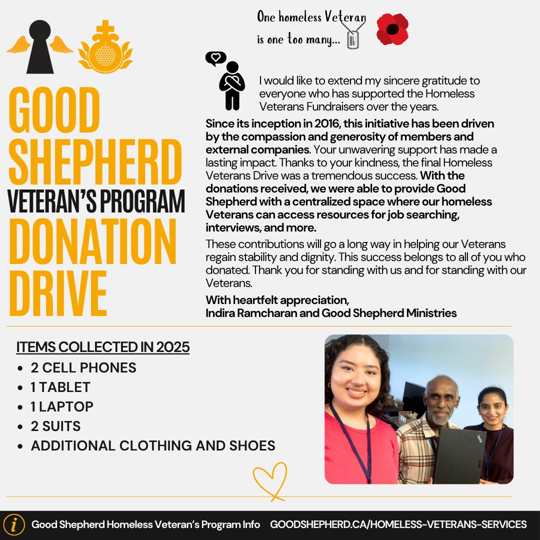 GoodShepherd-Toronto (@goodshepherd_to) on Twitter photo 🙏🏻BIG THANKS to #Hero4Homeless Indira Ramcharan!
Indira has organized several #donation drives over the past 10 years in support of <a href="/goodshepherd_to/">GoodShepherd-Toronto</a>'s #homelessveterans program & helped make an impact on so many lives.
You can provide support here
🌐 goodshepherd.ca/ways-to-give/ 🙏🏻BIG THANKS to #Hero4Homeless Indira Ramcharan!
Indira has organized several #donation drives over the past 10 years in support of <a href="/goodshepherd_to/">GoodShepherd-Toronto</a>'s #homelessveterans program & helped make an impact on so many lives.
You can provide support here
🌐 goodshepherd.ca/ways-to-give/