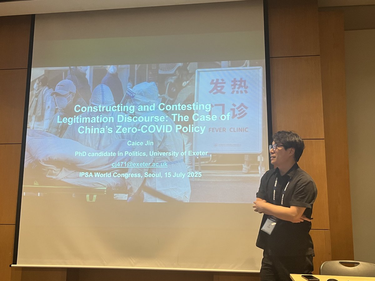 CaiceJin's tweet photo. Excited to attend the IPSA World Congress #IPSA2025 for the first time! Thrilled to share my work on the panel "Frontiers in Understanding Chinese Political Decision-Making." A big thanks to Prof. Wu, Dr. Tsai, the panelists, and the audience for your comments and feedback! https://t.co/ZhRKg9Iul0
