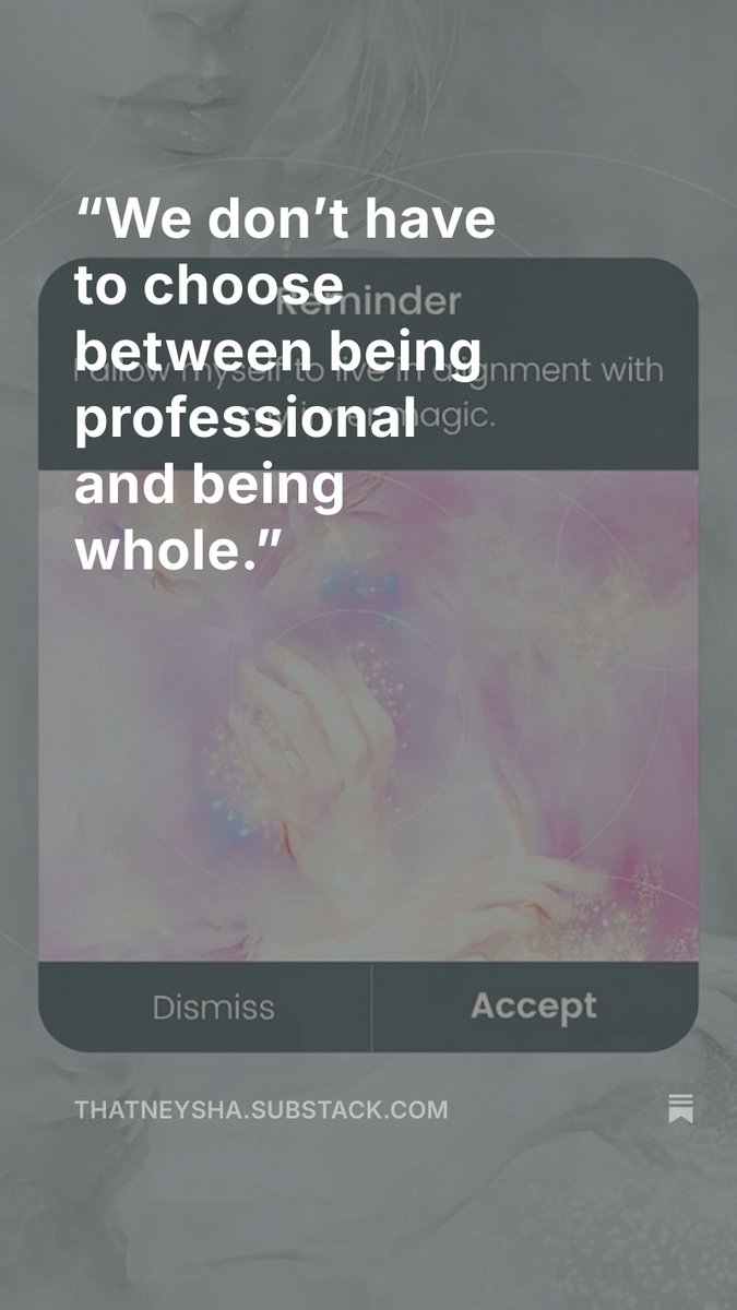 thatneysha's tweet image. You don’t have to choose between being accomplished and being authentic. 

substack.com/@thatneysha

 #RaiseYourVibration #HighVibeLiving #EnergyAlignment #VibrationalHealing