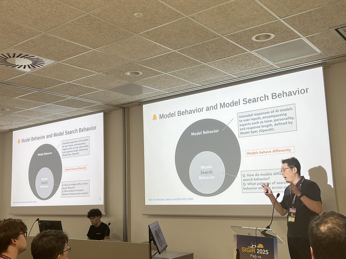 ir_glasgow's tweet image. Now it’s the turn of @hideo_joho from Tsukuba University presenting a paper at #sigir2025 with J Jose entitled “An instruction-response perspective on LLMs in IR tasks” - one of the results of his research visit to @GlasgowCS