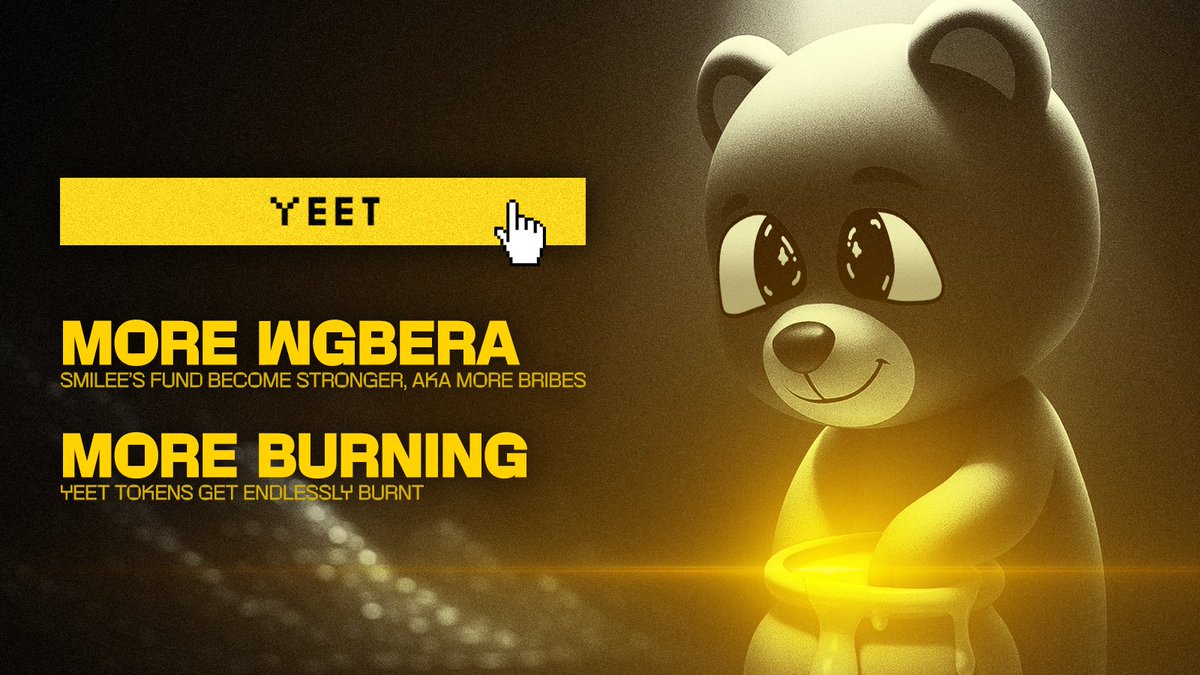 TED BLESS YEETARDED 🌈

The Yeet Buyback Vault is now live and whitelisted: Yeet will continuously mint wgBERA, powering our gFund and ultimately our bribing power — while we bribe the vault to burn $YEET to the ground 🔥

But wait! There’s more... 🧵