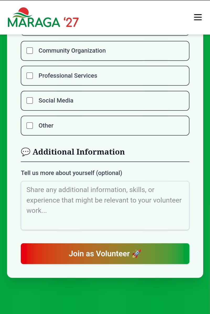 Update to those seeking to join the Maraga team as volunteers.

Please visit davidmaraga.com/volunteer &amp; register.

It'd be great to "tell us more about yourself" properly so that we know exactly where to place you as soon as the structure is out, which we're working to expedite.