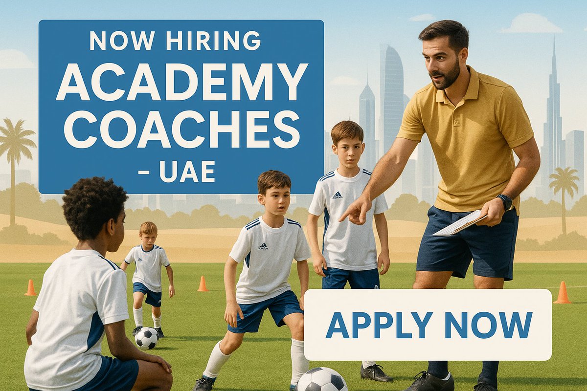 Jobs4football's tweet photo. ๐ฆ๐ช Now Hiring โ Academy Coaches | United Arab Emirates
Apply Now: https://t.co/LyCVzMlj4u
#FootballJobs #AcademyCoach #UAEFootball #YouthDevelopment #CoachAbroad #Jobs4football #UEFALicence #DubaiFootball #FootballCareers #CoachingOpportunities #MiddleEastFootball #ProfessionalAcademy #CoachTheNextGeneration