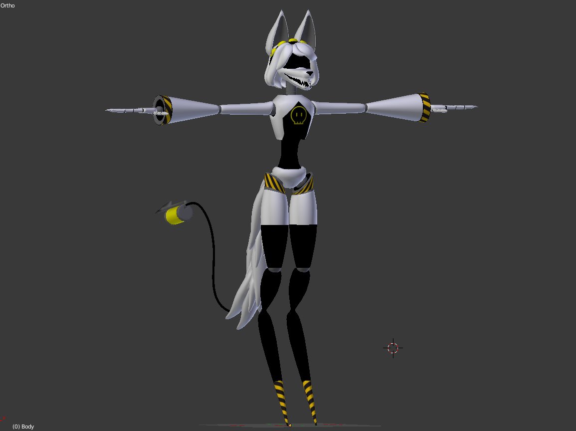 TarmaKaine's tweet photo. Finally getting back to the models for this AU. V is next for the Cryptid AU. She is being made into a werewolf.
#MurderDrones #CryptidAU #SerialDesignationV https://t.co/W6SJ6JuD7k