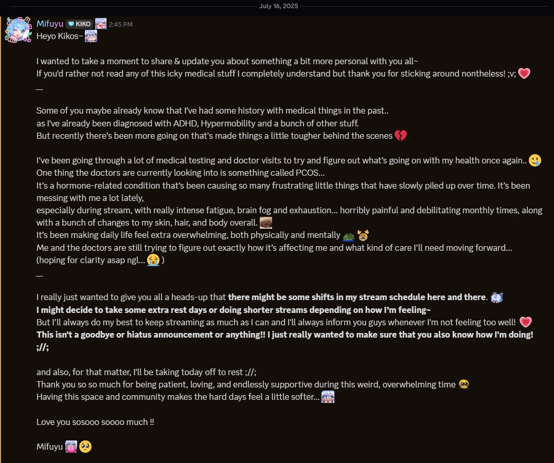 ππππ¦πͺπ¦ βοΈ (@mifuyuvt) on Twitter photo A little health announcement from me~ π₯Ί A little health announcement from me~ π₯Ί