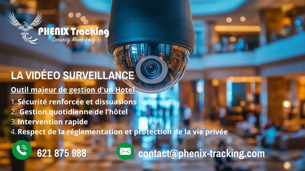 PhoenixTracking's tweet image. 🎥🔐𝐋𝐚 𝐯𝐢𝐝𝐞́𝐨𝐬𝐮𝐫𝐯𝐞𝐢𝐥𝐥𝐚𝐧𝐜𝐞 : 𝐮𝐧 𝐚𝐭𝐨𝐮𝐭 𝐦𝐚𝐣𝐞𝐮𝐫 𝐩𝐨𝐮𝐫 𝐥𝐚 𝐠𝐞𝐬𝐭𝐢𝐨𝐧  𝐝𝐞 𝐯𝐨𝐭𝐫𝐞 𝐡𝐨̂𝐭𝐞𝐥 𝐚𝐯𝐞𝐜 𝐏𝐡𝐞́𝐧𝐢𝐱 𝐓𝐫𝐚𝐜𝐤𝐢𝐧𝐠
Elle ne se limite pas à protéger vos clients et votre personnel, c’est aussi ... facebook.com/share/16saiSHL…