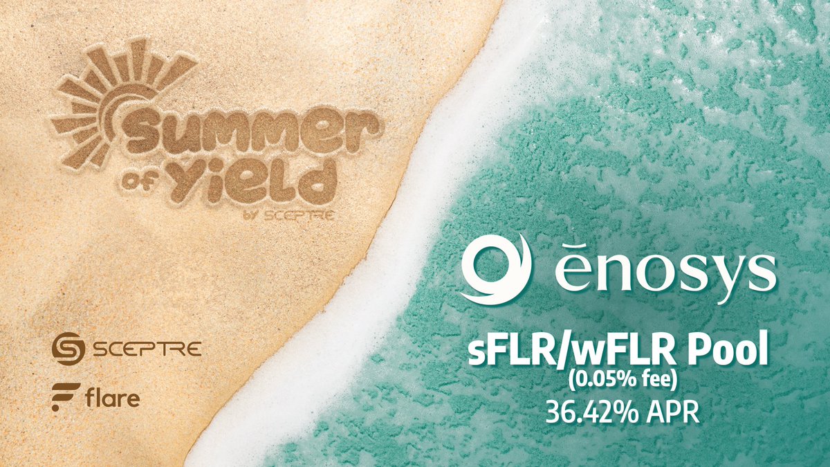 SceptreLS's tweet image. The OG DEX of @flarenetworks, @enosys_global offers a robust selection of liquidity pools where you can use your $sFLR!
The highlight is the $sFLR - $wFLR pool, featuring a 0.05% fee and a compelling APY with incentives paid in $rFLR.
DYOR - this is not financial advice!